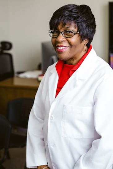 Black woman registered dietitian in office